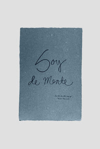 TINTA SOBRE PAPEL AZUL "SOY DE MENTE"